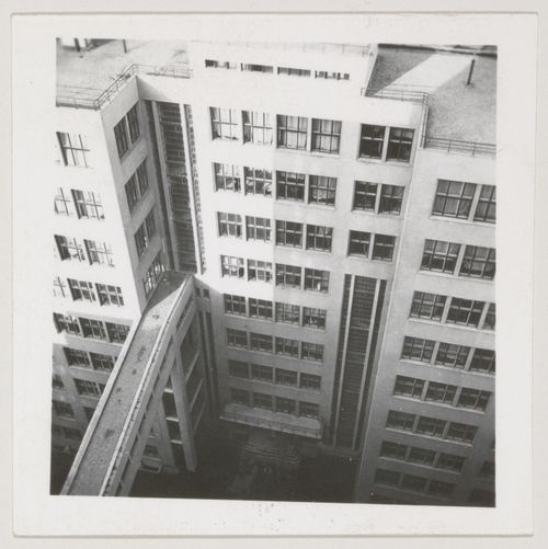 Bird's-eye view of the Department of Industry and Planning (Gosprom) buildings, Kharkov, Soviet Union (now in Ukraine)