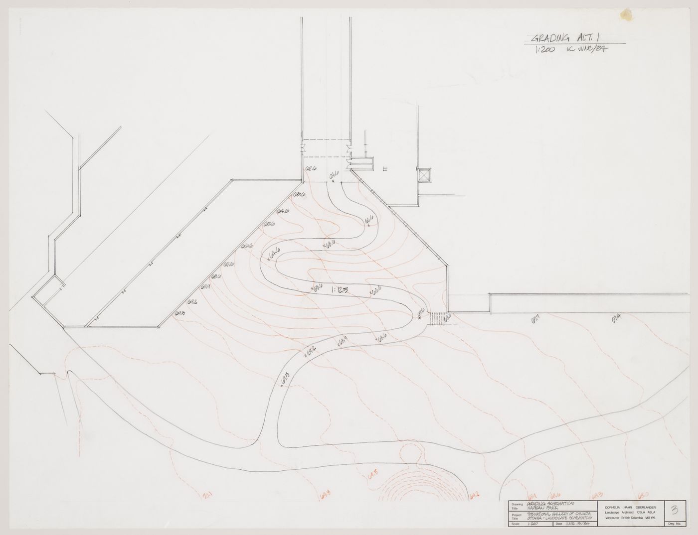 Grading schematic, National Gallery of Canada, Ottawa, Ontario