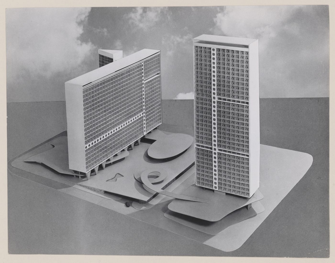 View of model for Governor Juscelino Kubitschek's Complex, under construction, Belo Horizonte, Brazil
