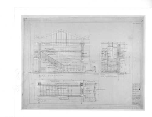Beaver Lake Pavilion for the city of Montreal: Interior stair-case details