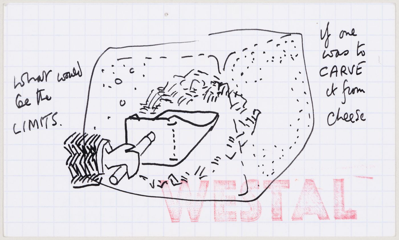 Sketch for the Westal project: "What would be the limits if one was to carve it from cheese?"