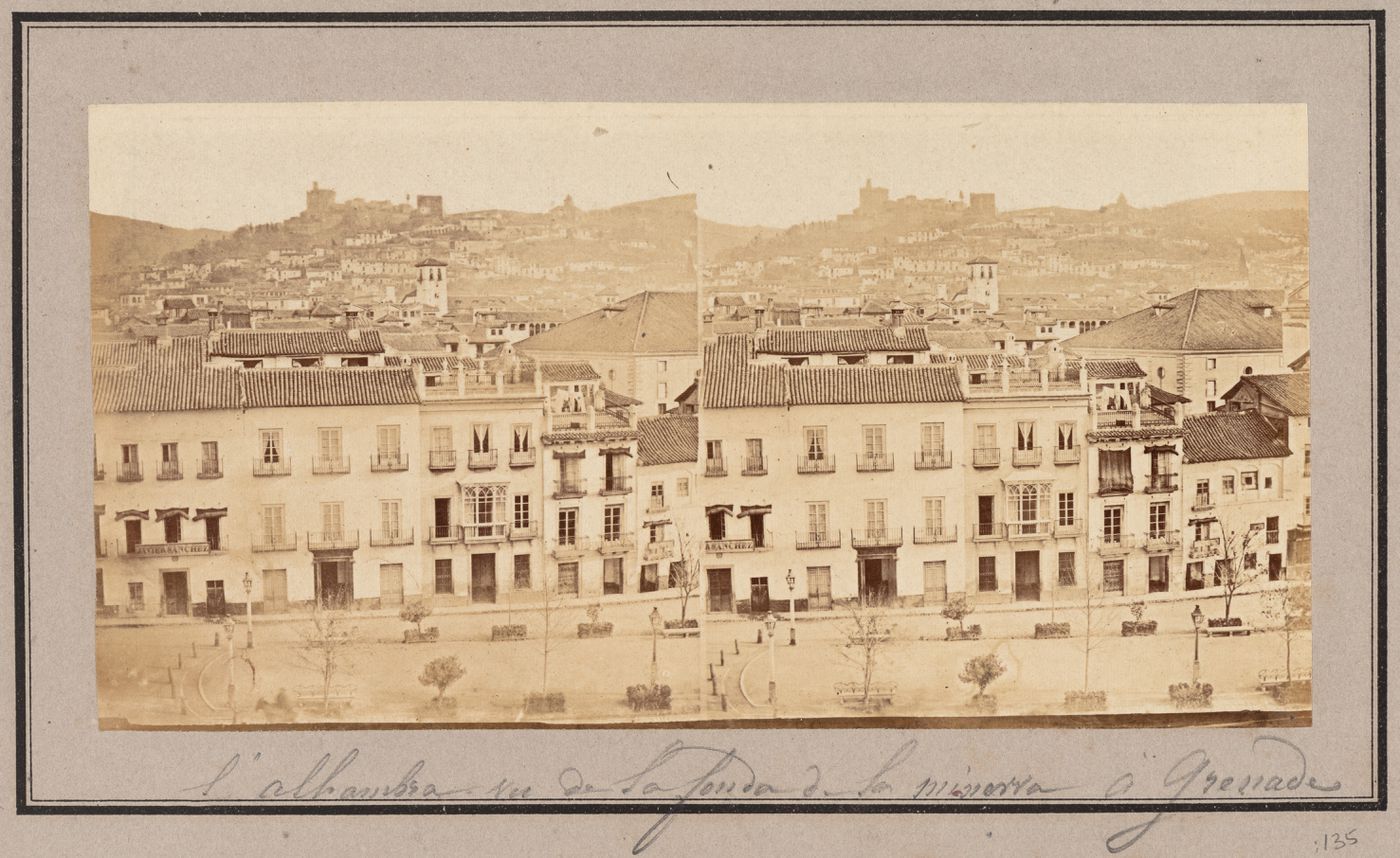 L'alhambra vu de la fonda de la Minerva a Granade