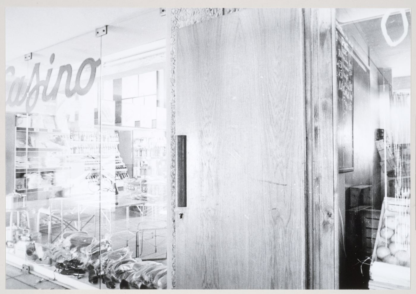 View of the Casino grocery store window on the seventh floor of Unité d'habitation, Marseille, France