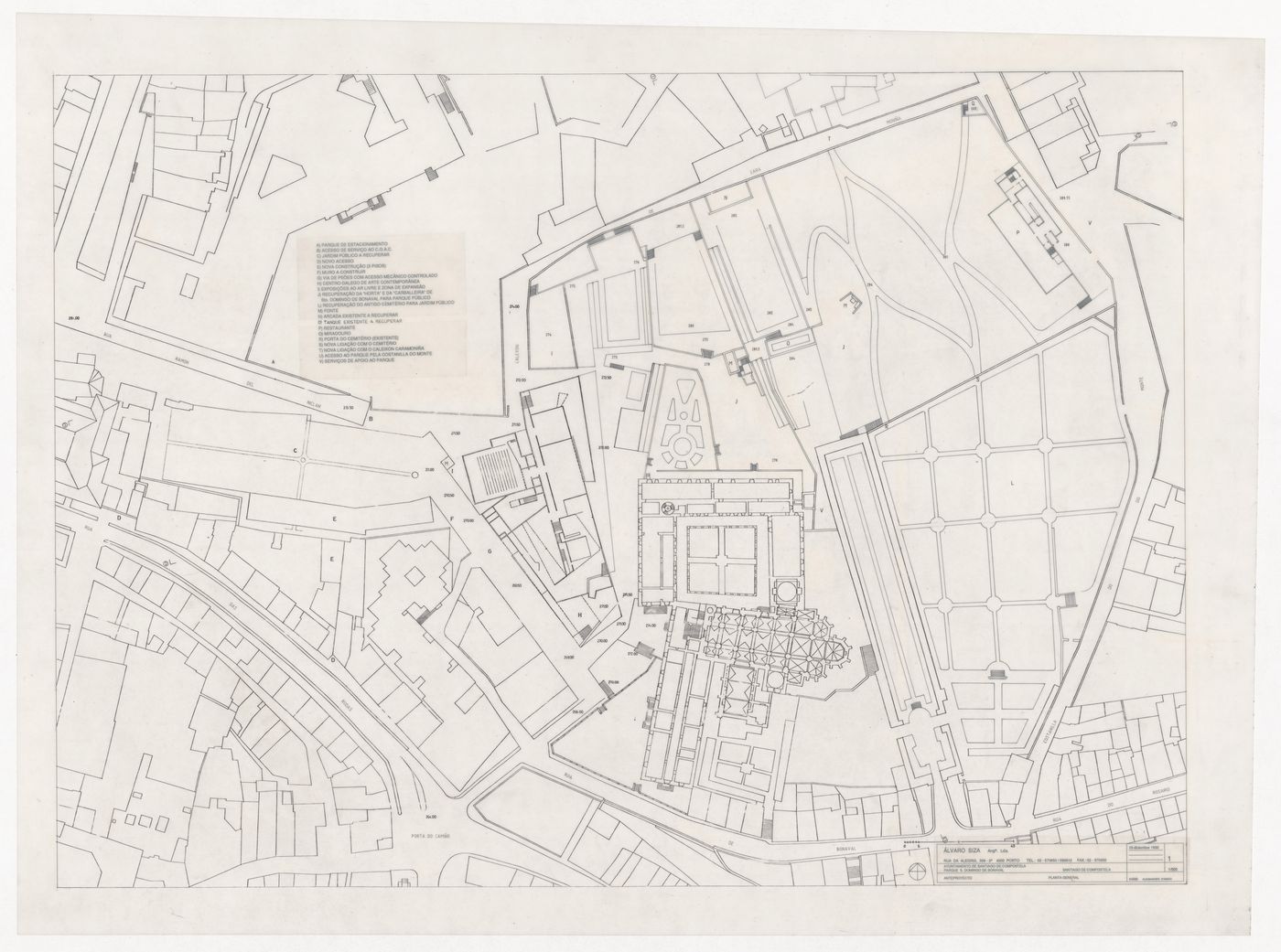 Plan for Parque de Santo Domingo de Bonaval, Santiago de Compostela, Spain