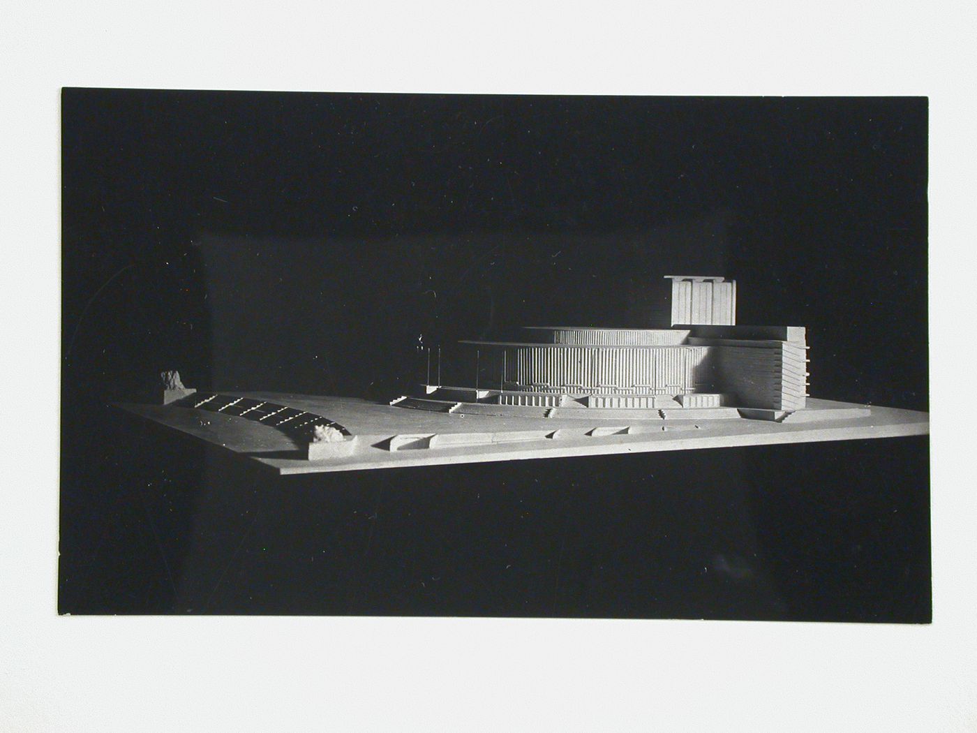 Photograph of a model for the final round of competition for a "synthetic theater" in Sverdlovsk, Soviet Union (now Ekaterinburg, Russia)