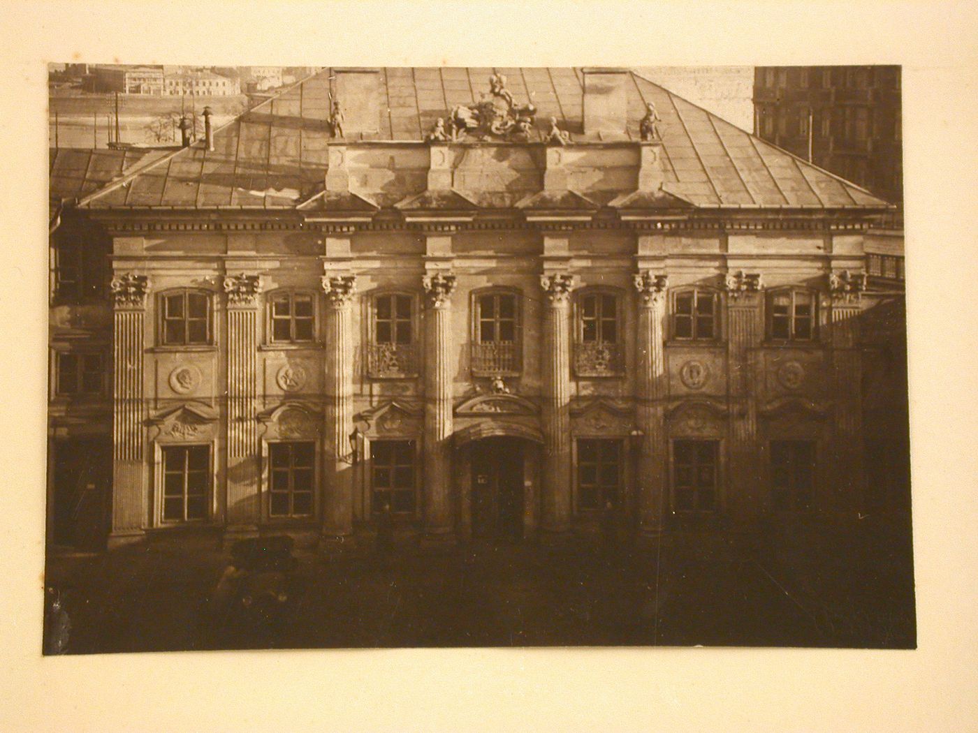 Frontal view of the Lubomirski Palace, also known as the Tin-roofed Palace, no. 2 Zamkowsky Square, in the Old Town district, Stare-Miasto, Warsaw, Poland