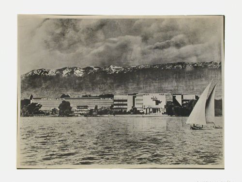 Projet pour le Palais des Nations à Genève. Vue du Lac