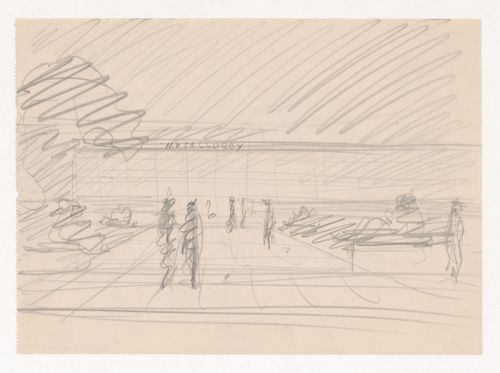 Perspective sketch for the Metallurgy Building, Illinois Institute of Technology, Chicago