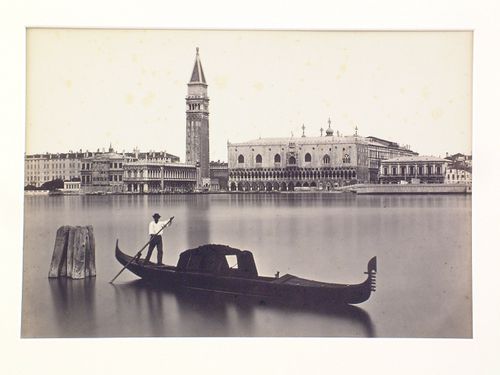View of the Piazzetta from the water, with library, campanille, and Doge's Palace, Venice, Italy