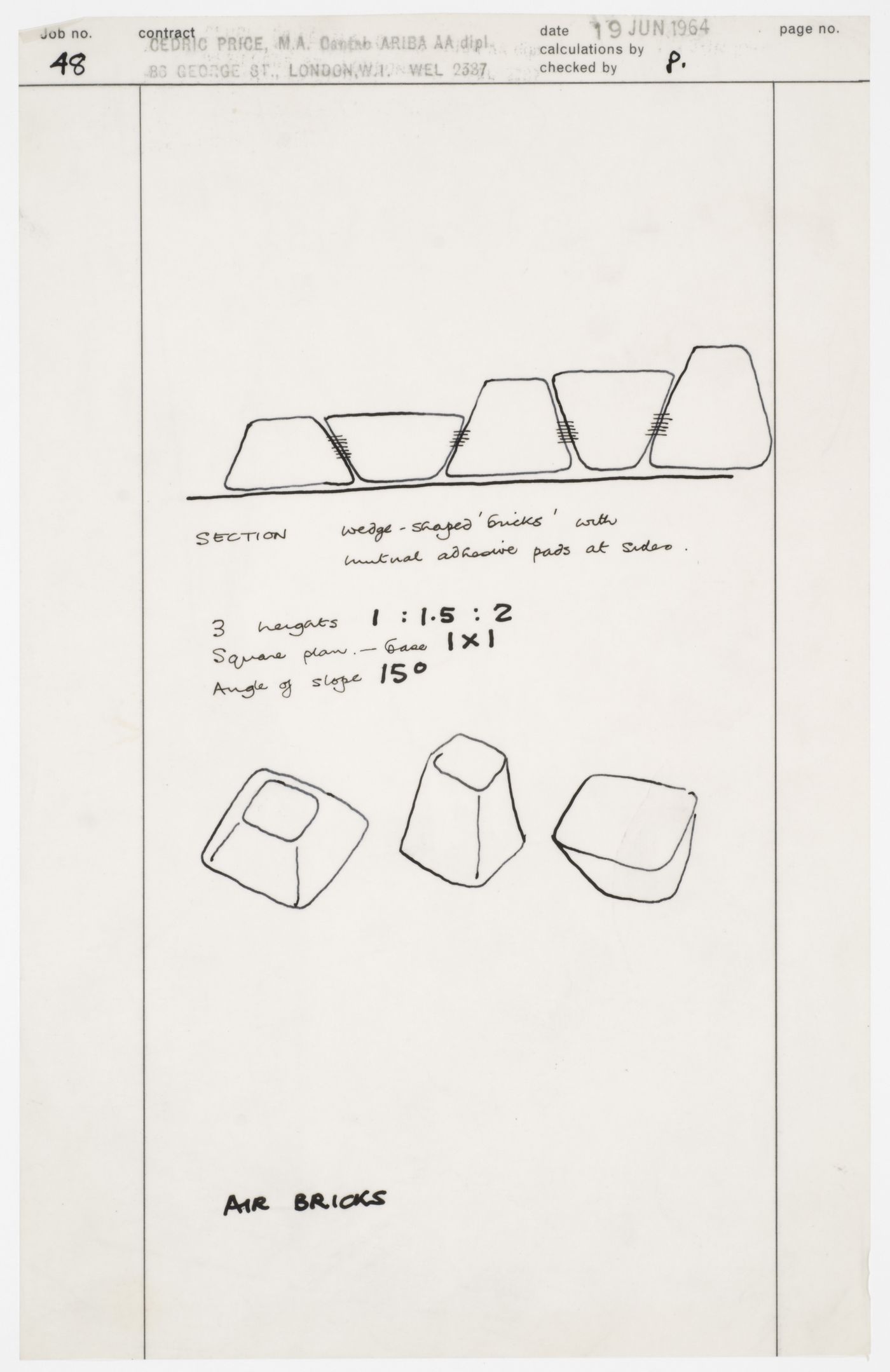 "Air Bricks": Plan and perspective for modular seating units