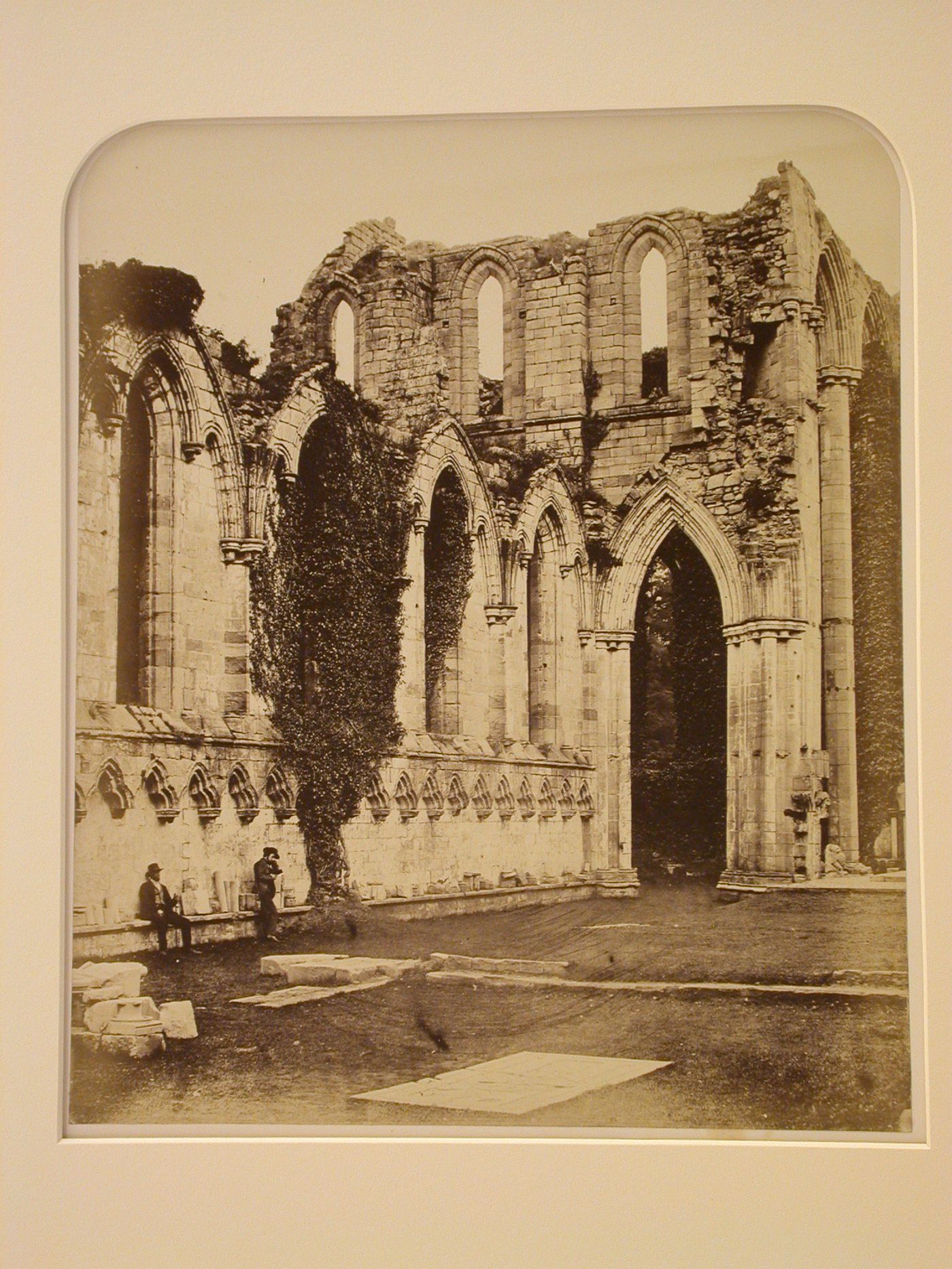 View of Fountain Abbey ruins, Yorkshire, England