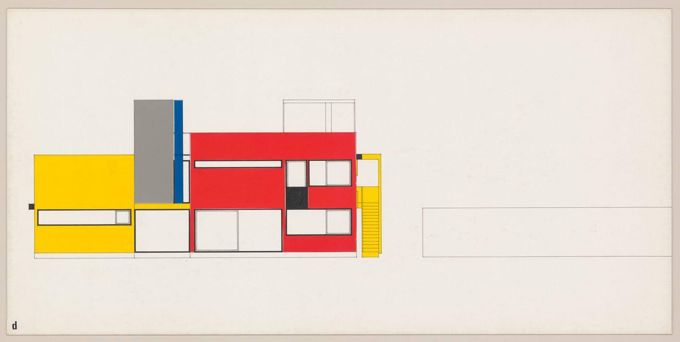 Elevation for Red-Yellow House D