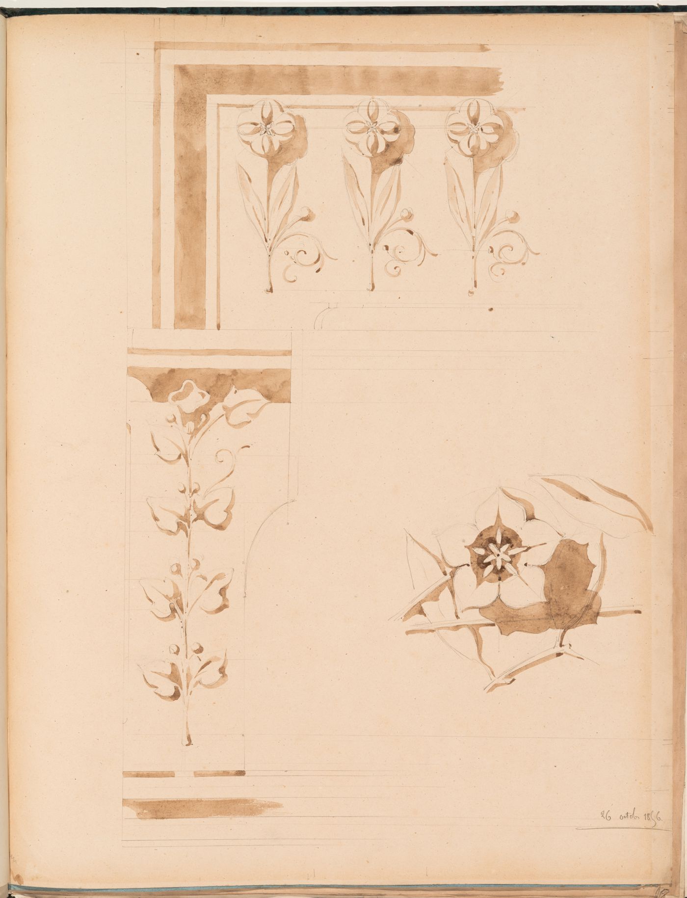 Details of floral ornament, possibly from soffits
