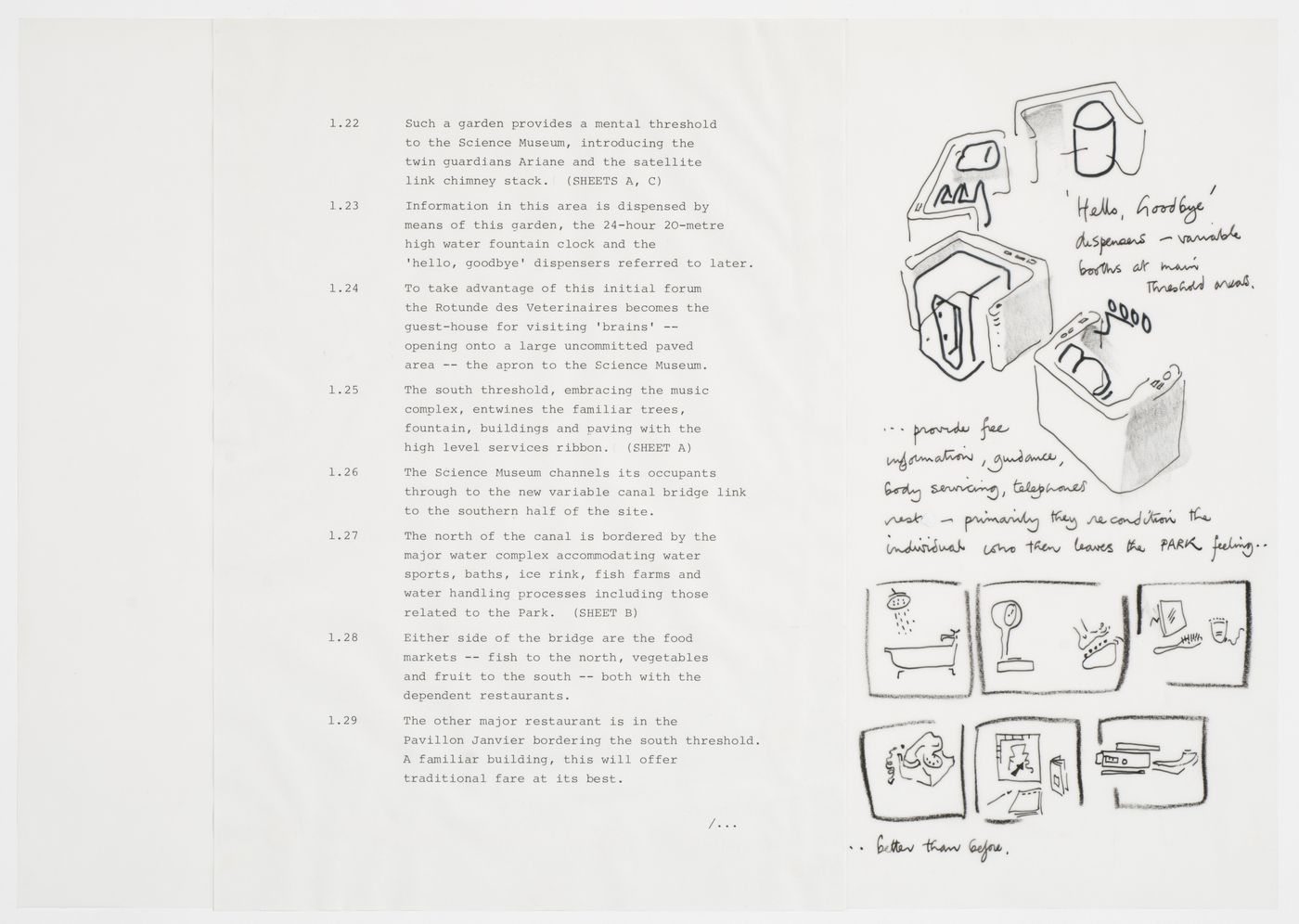 Parc de la Villette, Paris, France: notes and sketches