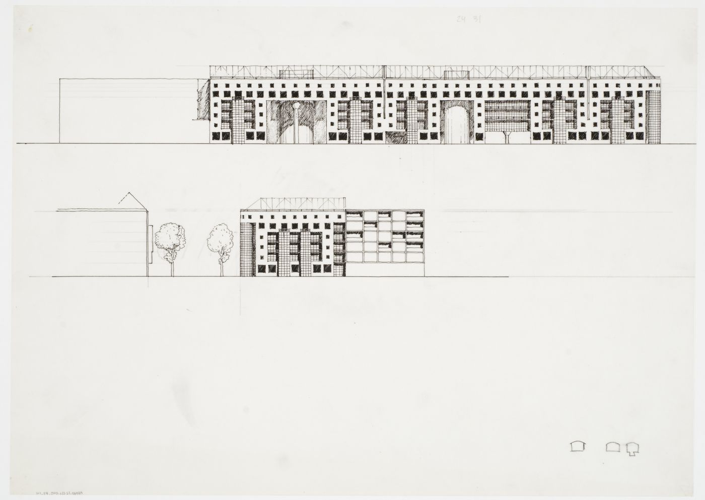 Hotel, Meineke Strasse, Berlin, Germany: elevations