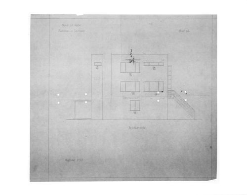 Dr Rabe House, Zwenkau - west view- Blatt 6B (with annotations)