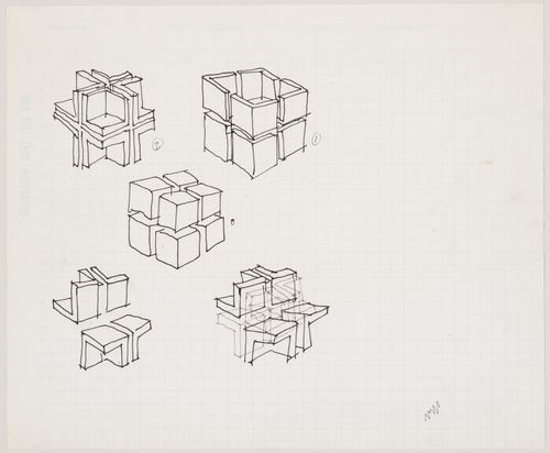 House X, Bloomfield Hills, Michigan: Topological diagrams of a cube