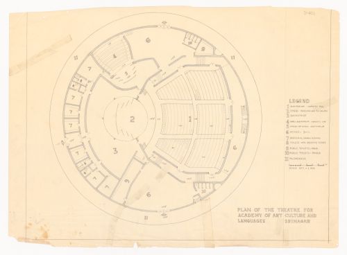 Plan for the theatre for J&K Academy of Art, Culture and Languages, Srinagar, India