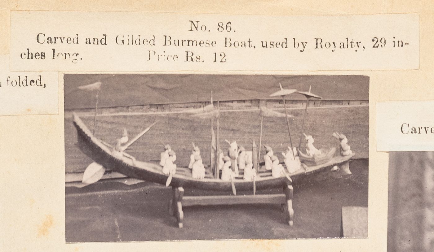View of a boat, F. Beato Limited, C Road, Mandalay, Burma (now Myanmar)