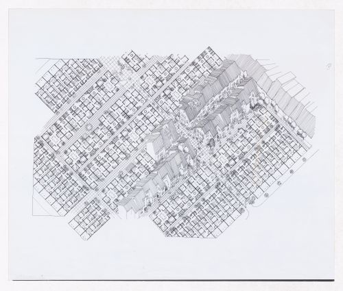 Plans and axonometric views of housing development for Sichuan housing project for "Housing a Billion: Urban Upgrading: Design Ideals for Rural China" publication