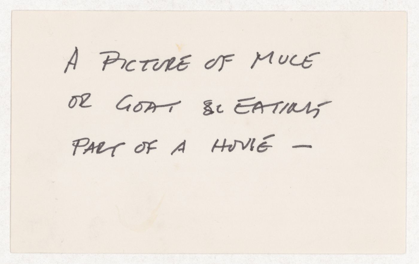 A Picture of mule or goat eating part of a house -