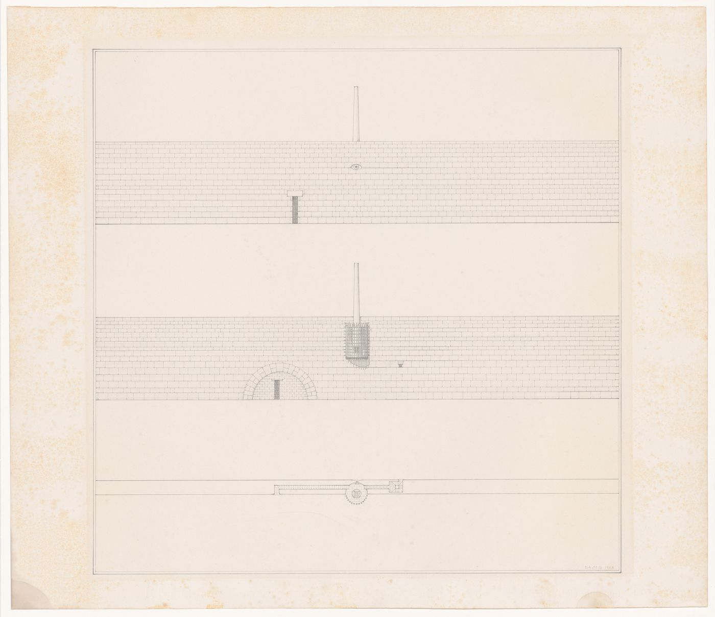 Elevations and plan for Folly Two: Six Hundred Leagues of Stone