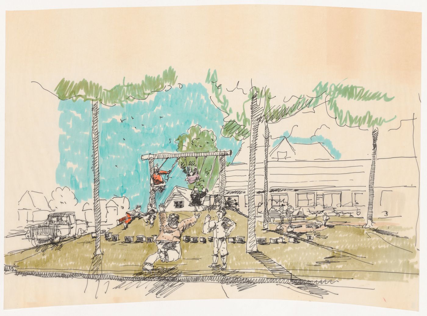 Presentation drawing for Playground, 38th and Hoodson, Vancouver, British Columbia