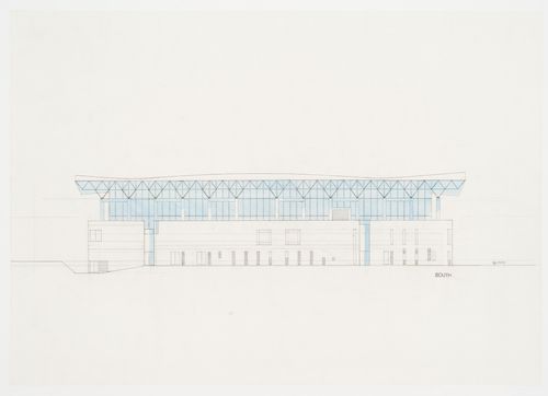 South elevation, Galaxy Toyama Gymnasium, Imizu, Toyama, Japan