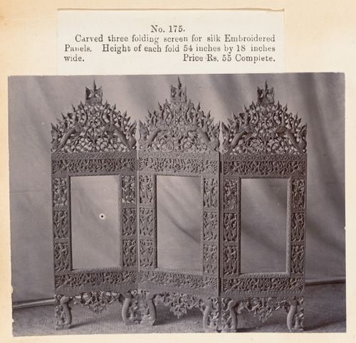 View of a screen, F. Beato Limited, C Road, Mandalay, Burma (now Myanmar)