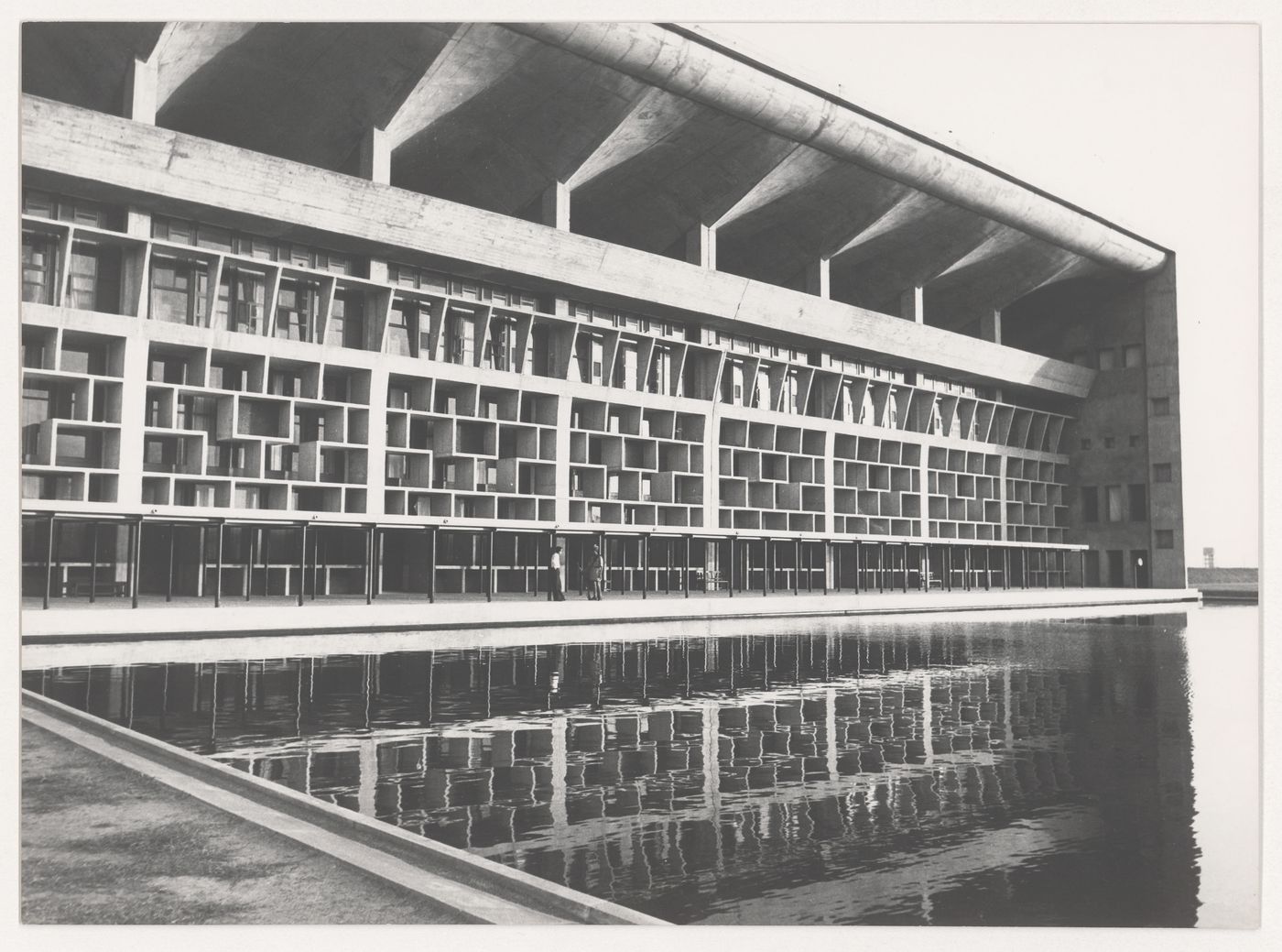 Partial view of the High Court and pool, Capitol Complex, Sector 1, Chandigarh, India