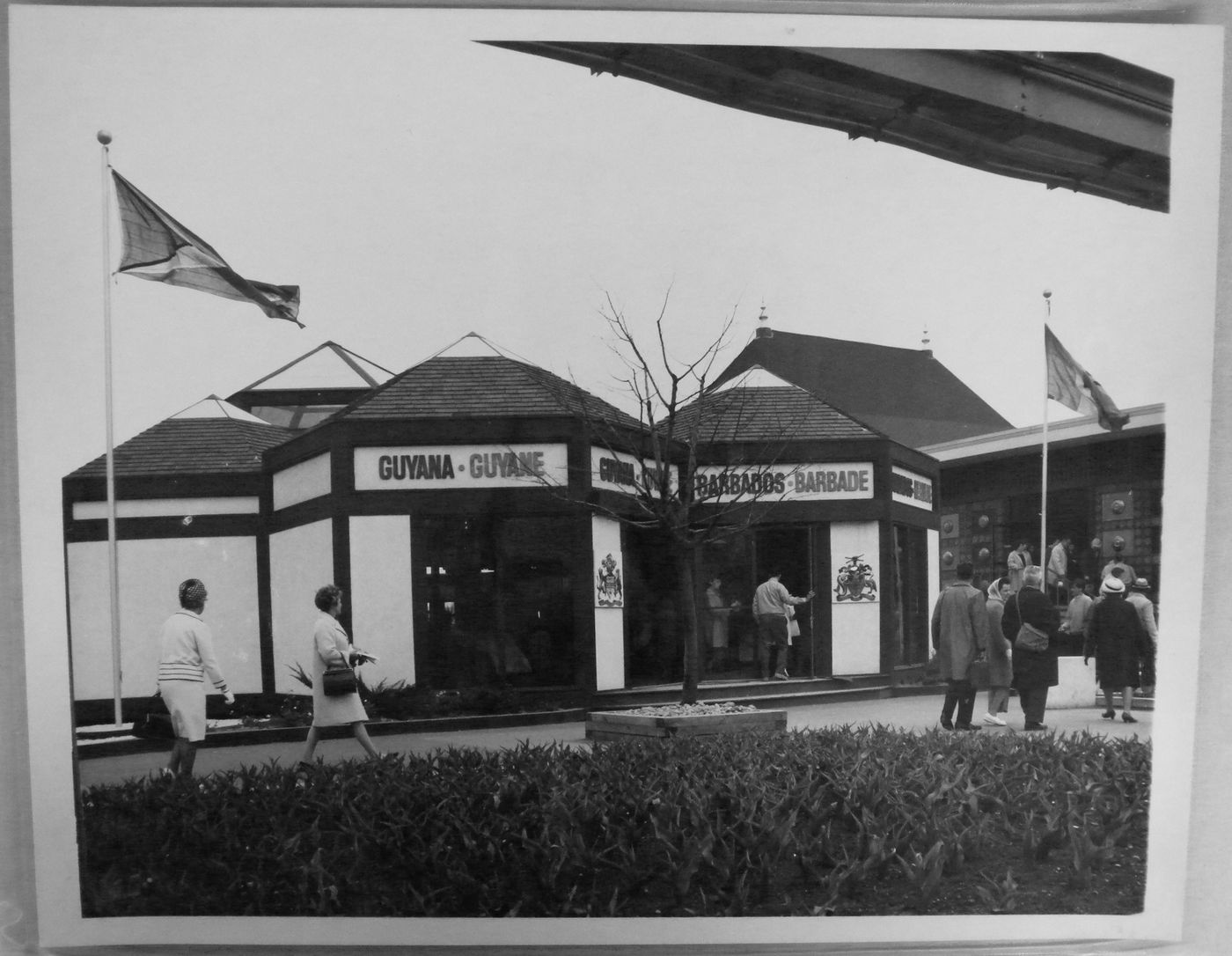 View of the Guyana and Barbados Pavilion, Expo 67, Montréal, Québec