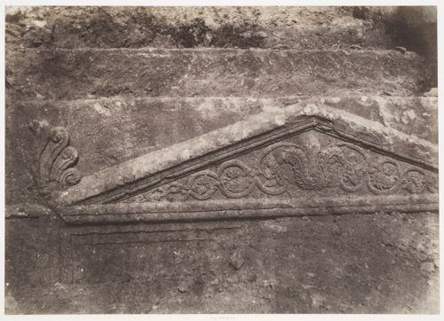 Valley of Kidron, tomb of Jehoshaphat, detail of pediment, Palestine, Jerusalem