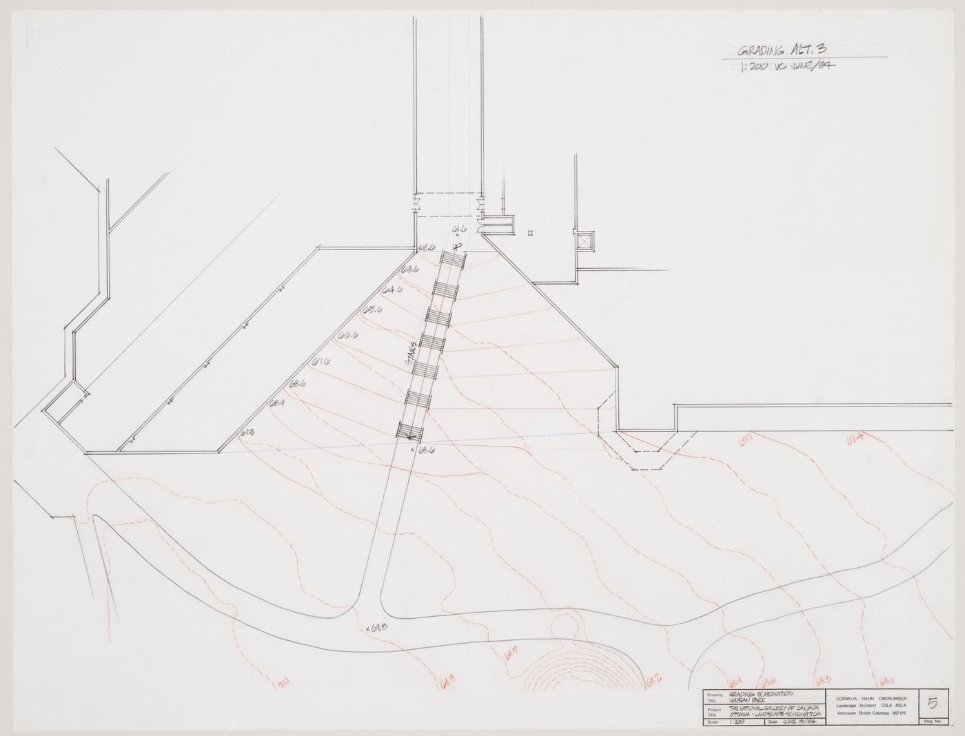 Grading schematic, National Gallery of Canada, Ottawa, Ontario