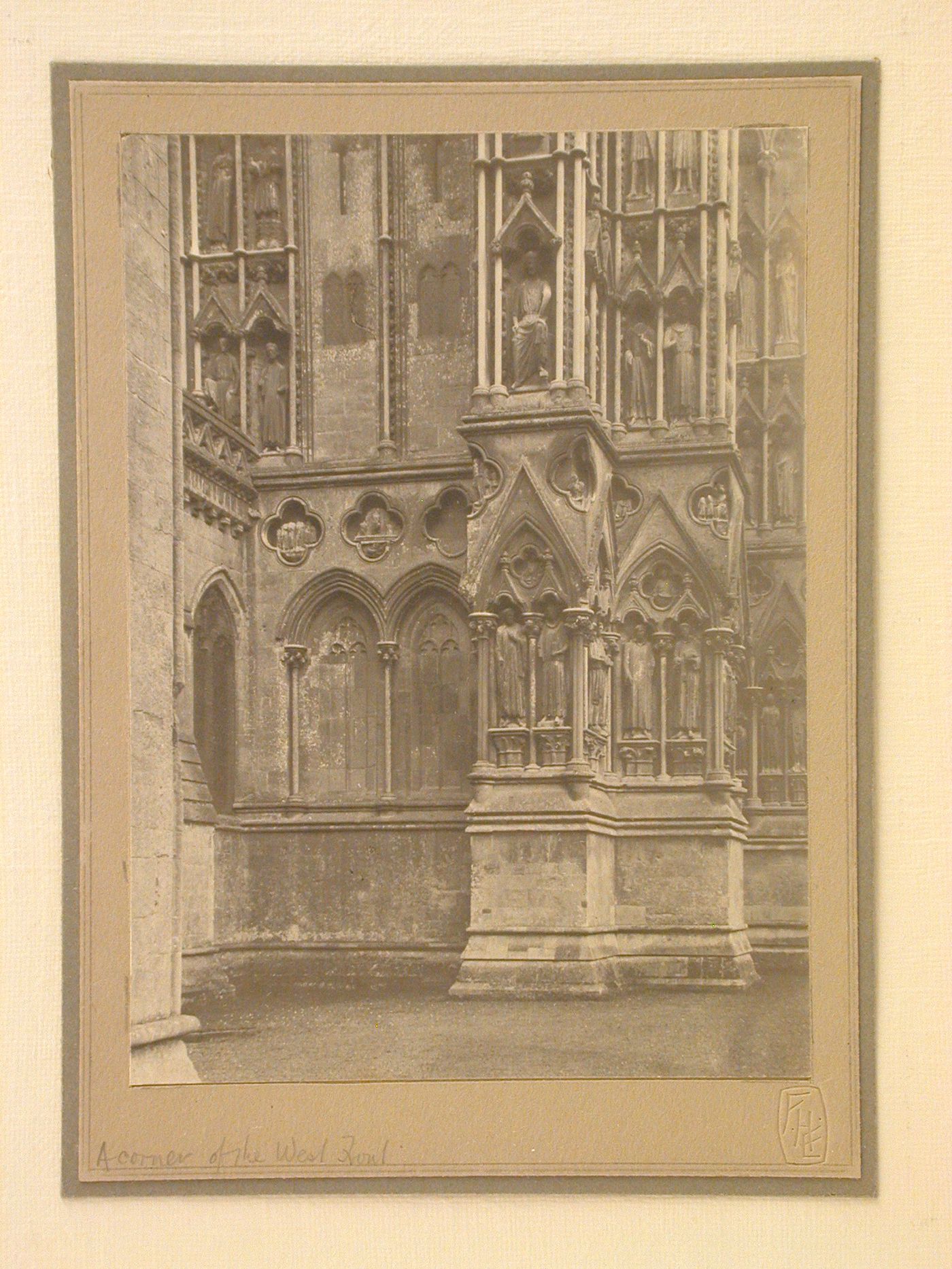Corner of the west façade, Wells Cathedral, England