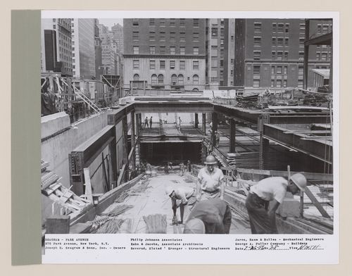 Seagram building under construction, 375 Park avenue, New York, N.Y., north view