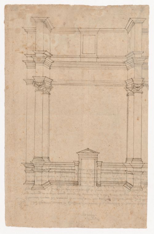 A design for the end wall of a room or an addition to the exterior of a building