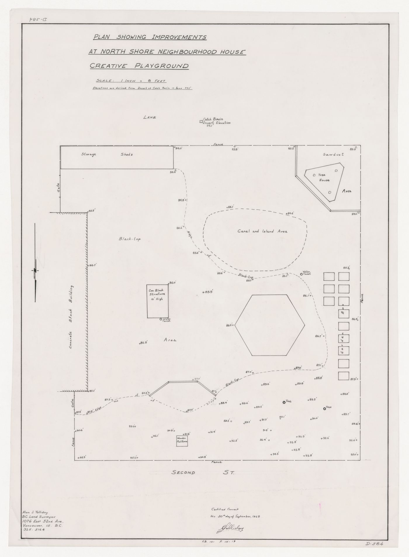 Plan showing improvements for North Shore Neighbourhood House Playground, Vancouver, British Columbia