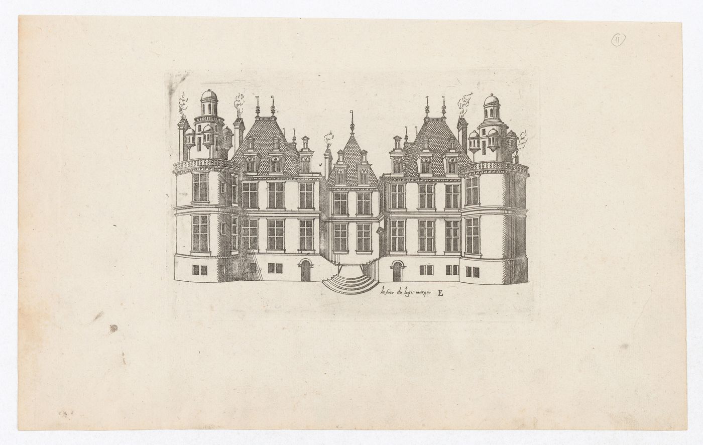 Perspectival elevation for château E
