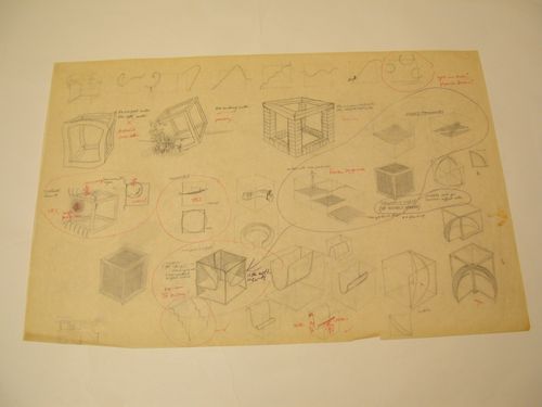 Sketched designs for cubes and components for Generator