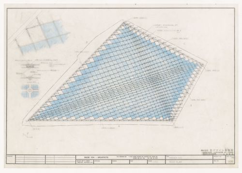 Roof plan and details for Glass Station, Oguni, Japan