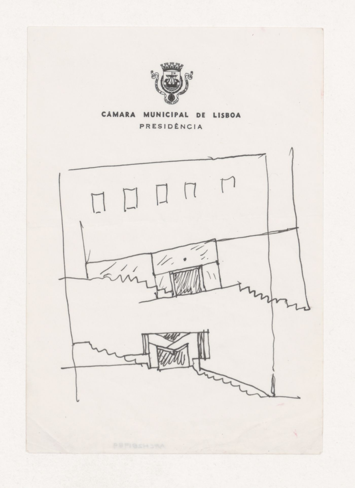 Sketches for metro station entrance for Reconstrução do Chiado [Reconstruction of the Chiado area], Lisbon