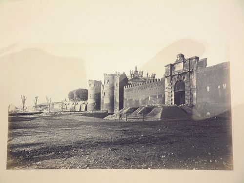 View of the Porta San Giovanni, Aurelian Wall, Rome, Italy