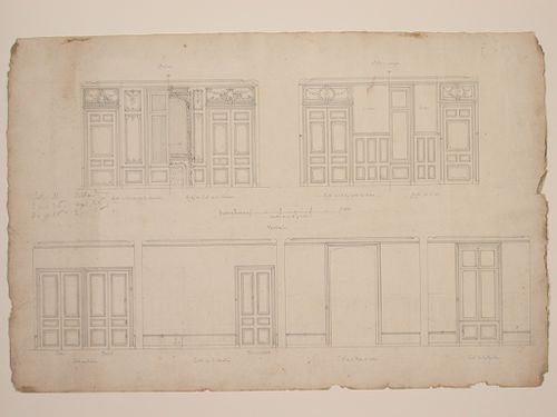 Drwg rel.to Chateau deLanchneil(?)-interior wall elevation
