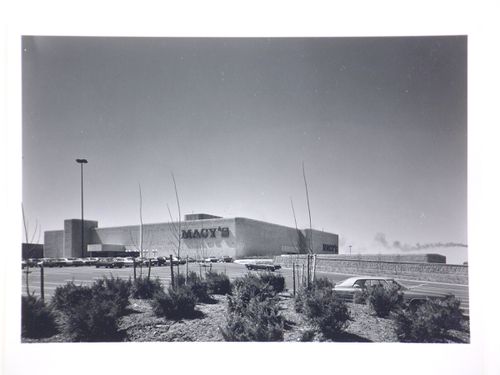 View of the Macy's department store at the Staten Island Mall showing a parking lot in the foreground, Staten Island, New  York City, New York
