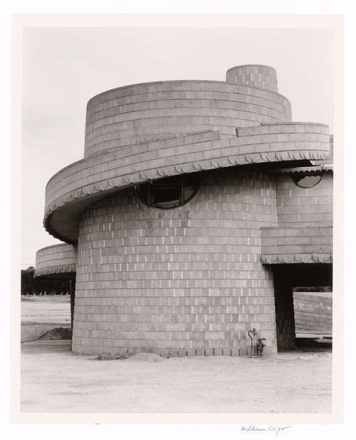 North column, before landscaping, from the series The David and Gladys Wright House
