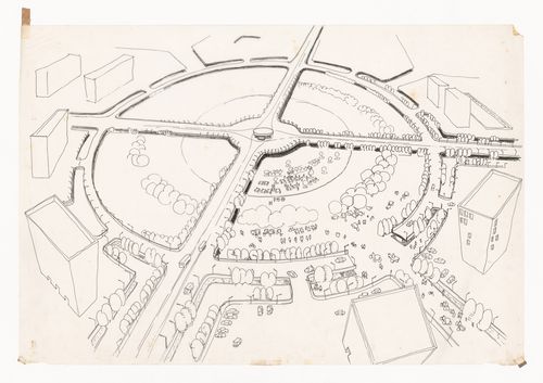 Axonometric drawing of Linear city, Chandigarh, India