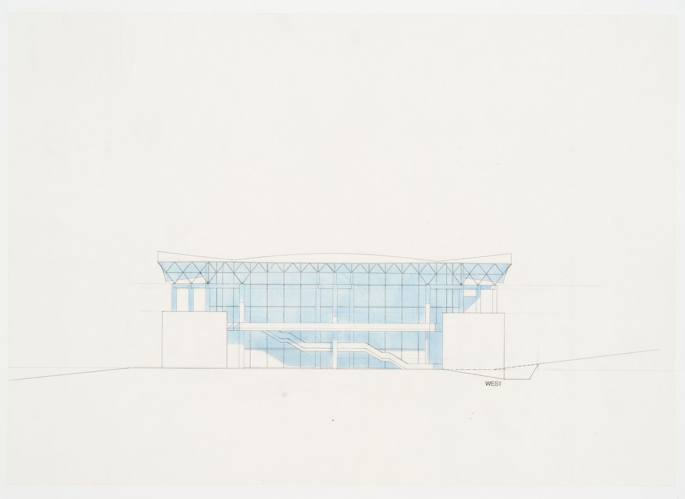 West elevation, Galaxy Toyama Gymnasium, Imizu, Toyama, Japan