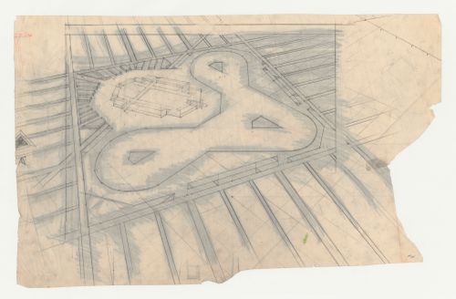 Los Angeles Municipal Airport: Preliminary bird's-eye perspective