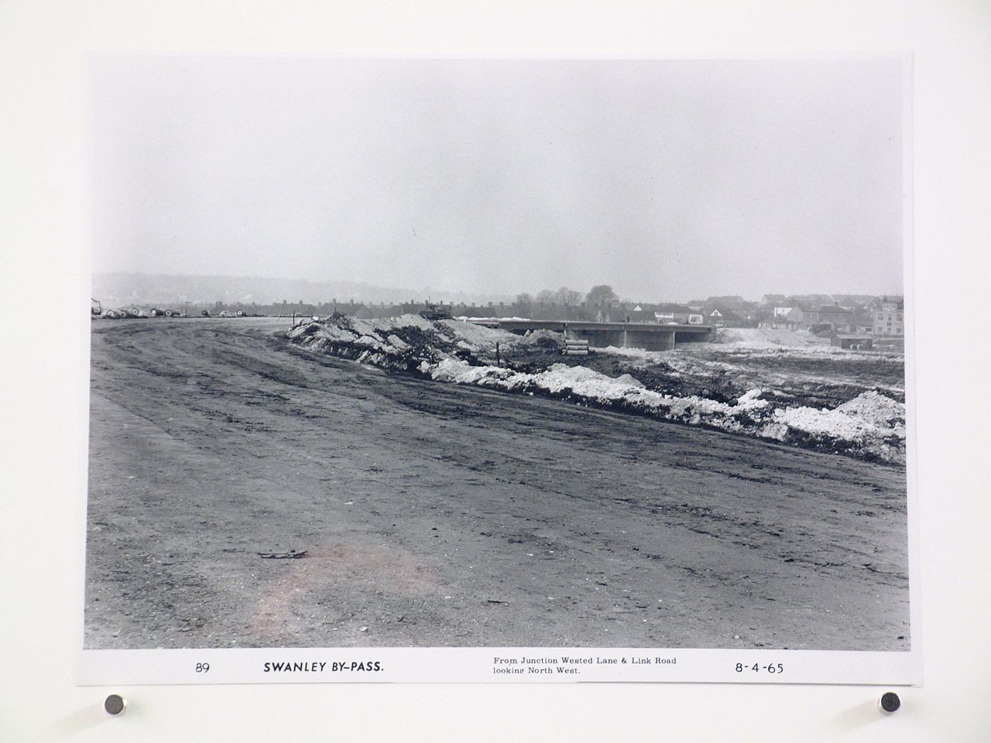 View from junction of Wested Lane and Link Road looking north-west, during construction of the Swanley Bypass, England