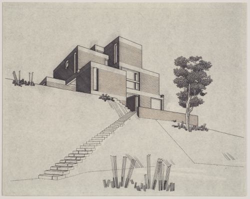 House in Chiltern Hills, Buckinghamshire, England: perspective